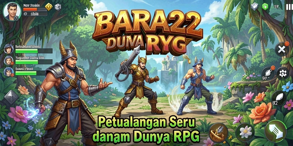 Tampilan gameplay menarik dari BARA22 dengan elemen RPG yang mendalam.