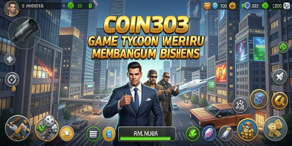 Tampilan gameplay seru dalam COIN303, membangun bisnis Anda.