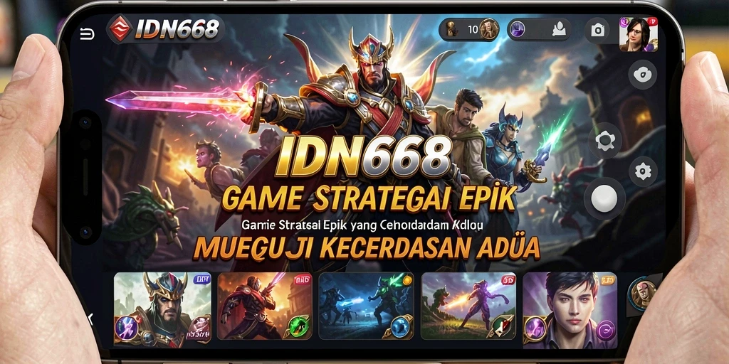 Tangkapan layar gameplay IDN668 menampilkan pertempuran strategi yang intens.