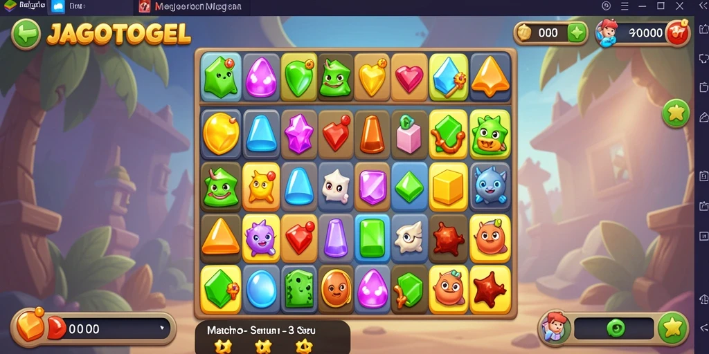 Tampilan gameplay seru JAGOTOGEL dengan kombinasi bola berwarna.