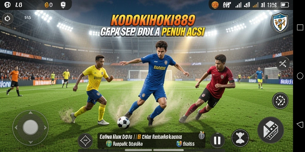Gameplay seru dengan aksi sepak bola penuh strategi.