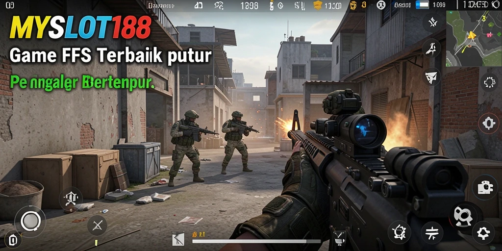 Screenshot MYSLOT188 menampilkan aksi seru dalam game FPS.