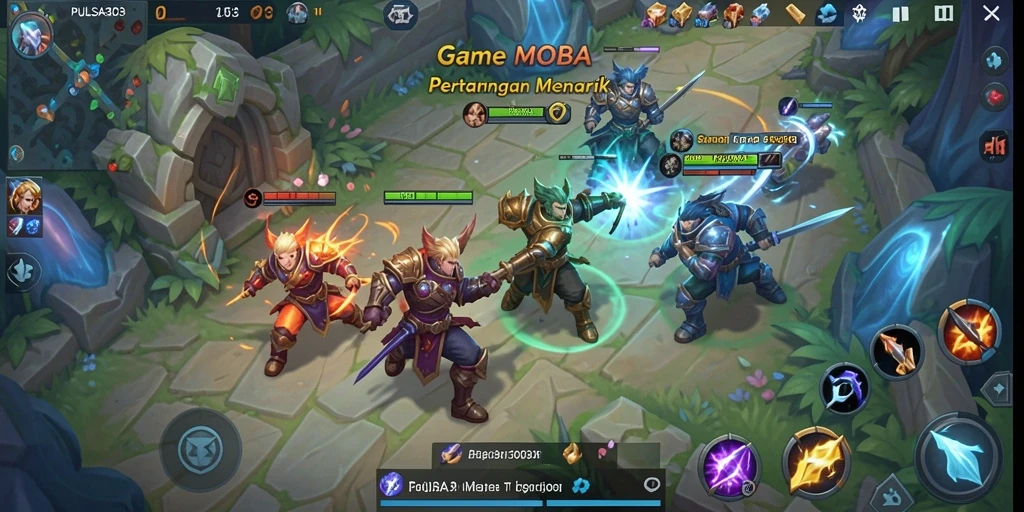 Tampilan gameplay PULSA303 yang mendebarkan di arena pertarungan.