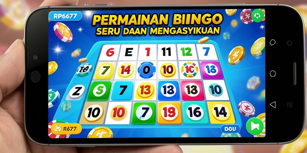Screenshot gameplay RP6677 dengan pemain yang excited memainkan Bingo.