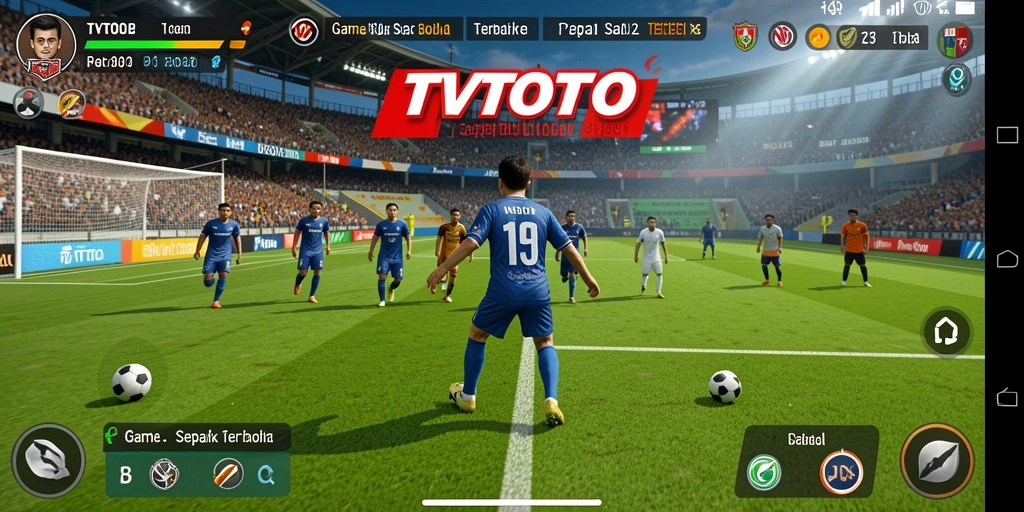 Tampilan gameplay TVTOTO yang menampilkan aksi seru di lapangan.