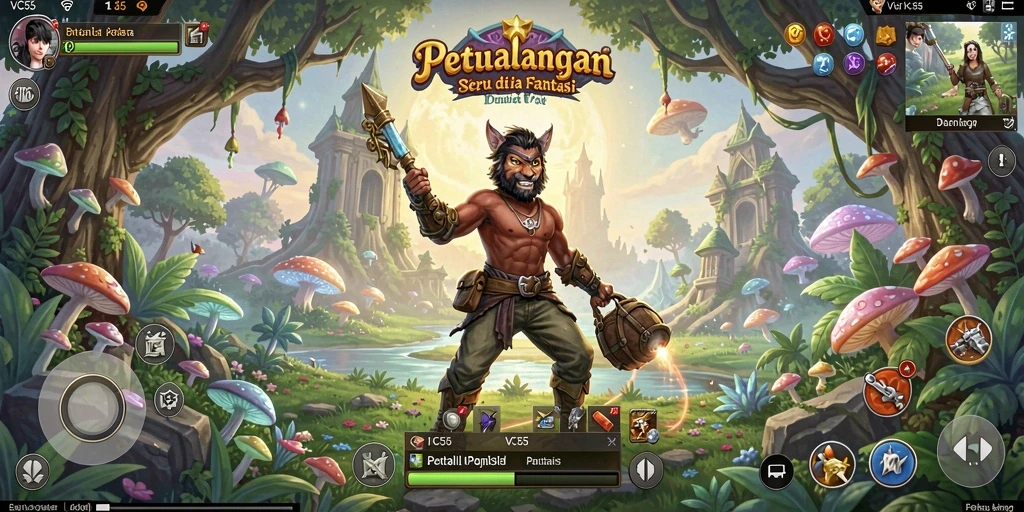 Tangkapan layar VC55 menampilkan gameplay petualangan yang menarik.